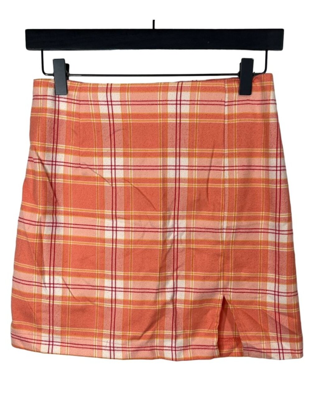 Wild Fable Womens Size 6 Orange Red Plaid Mini Skirt Preppy Schoolgirl Y2K